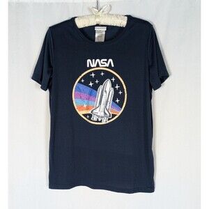 PJammy Tshirt 18/20 Women's Blue Nasa Rocket Ship Space Stars Sleep PJ Top